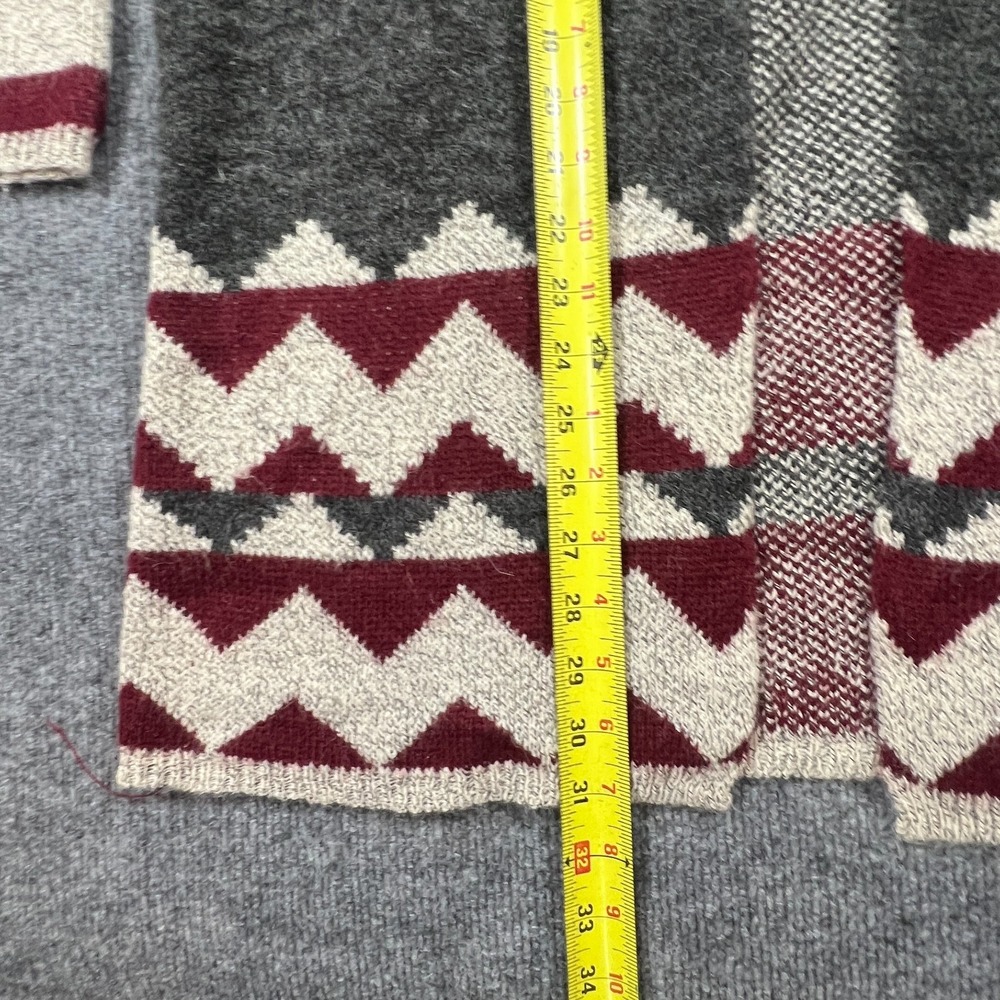 Debut Open Front Cardigan Sweater Women Medium Multicolor Aztec Boho Long Sleeve - Picture 8 of 11